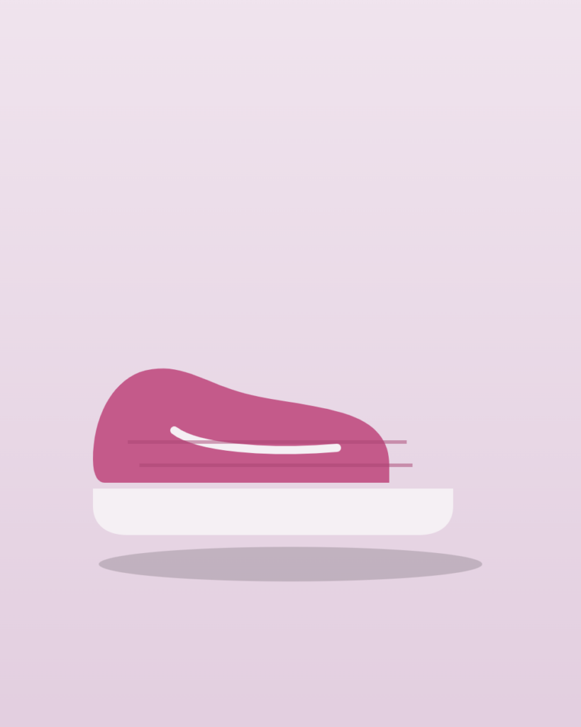 Illustration of pink canvas slip-on shoes