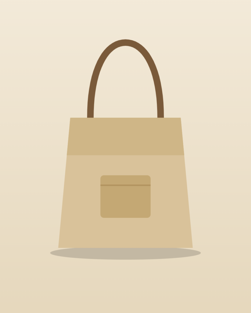 Illustration of a sand-coloured canvas tote bag