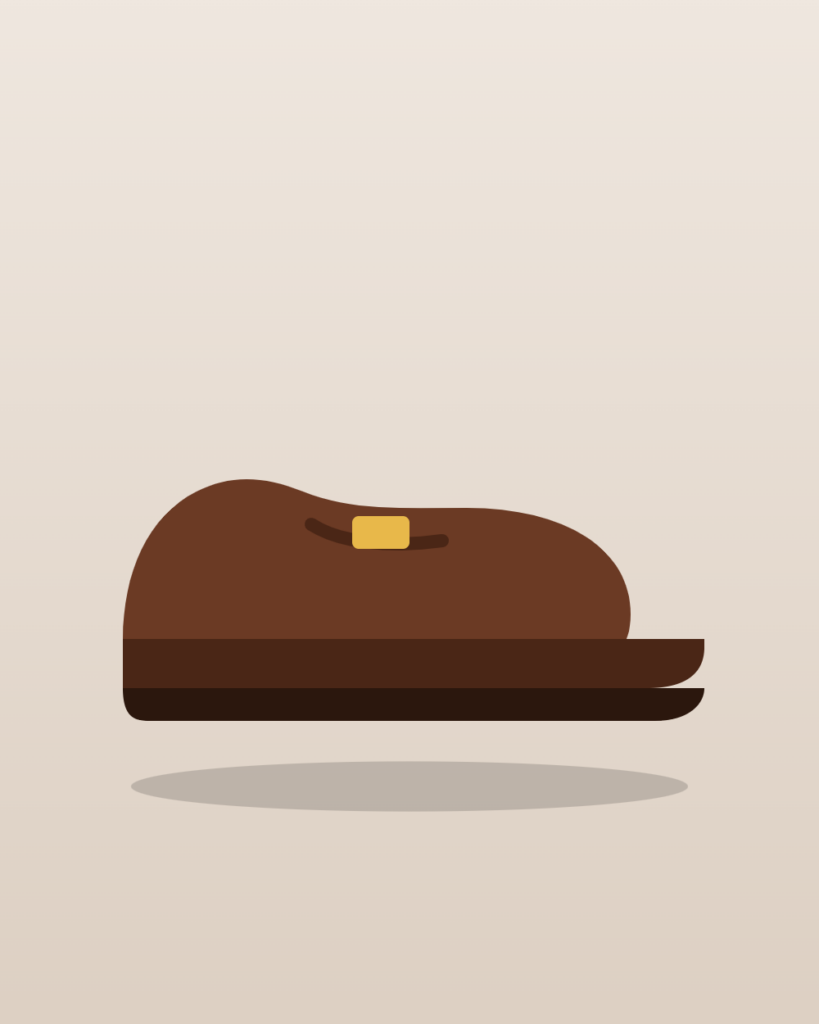 Illustration of brown leather loafers