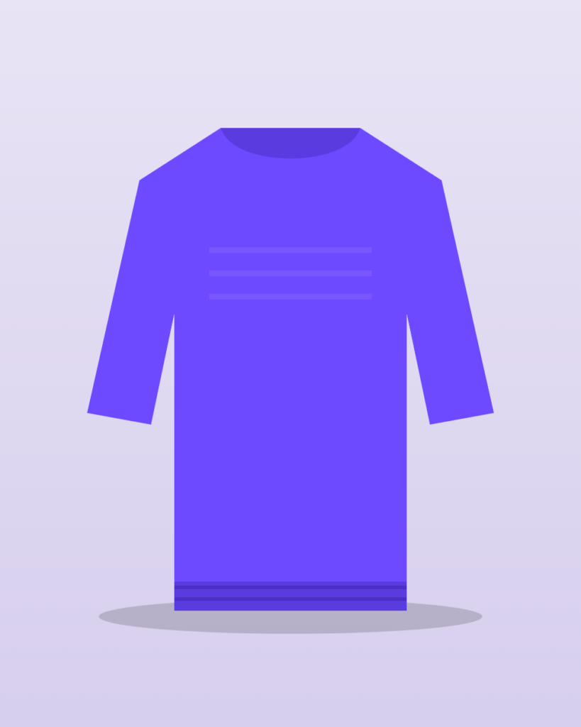 Illustration of a violet merino sweater