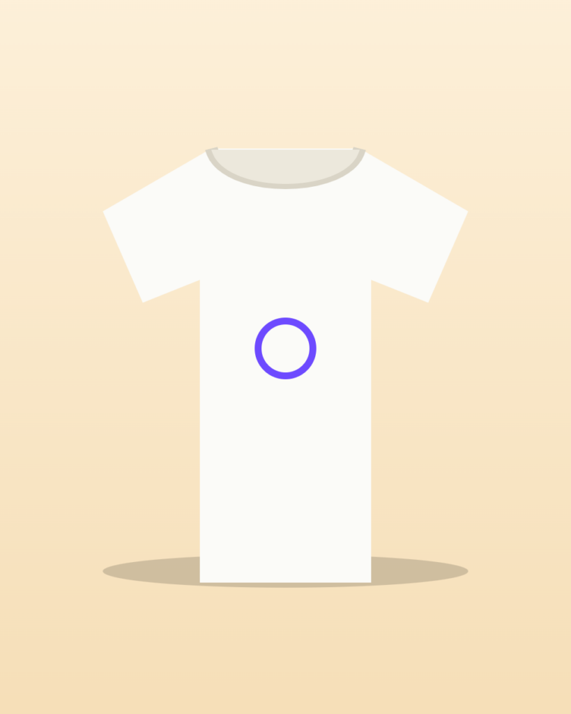 Illustration of a white organic cotton t-shirt