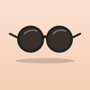 Illustration of round dark sunglasses