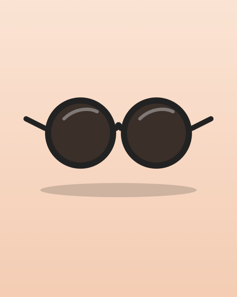 Illustration of round dark sunglasses